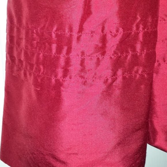 Maria Elena size 6 red Smocked silk dupioni dress